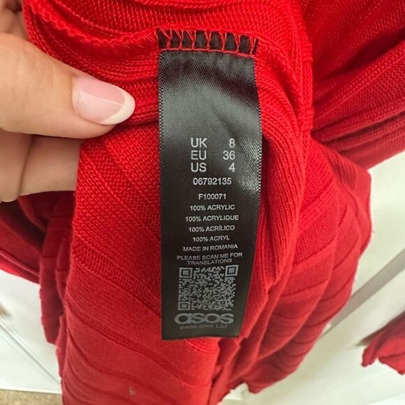 ASOS Maternity size 8 red knit sweater dress midi (R1) - Picture 6 of 6